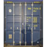 One Blue Steel 40ft Shipping Container internally fitted with half length fixed half height