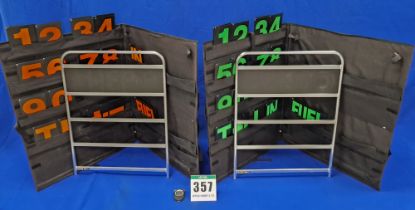 One Pair of BG RACING Pit Boards in Fabric Storage and Carry Cases with A FASTIME 21 Digital Stop