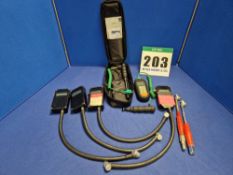 One Tyre Monitoring Kit comprising Four Digital Pressure Gauges, One COMPETITION SUPPLIES Tyre