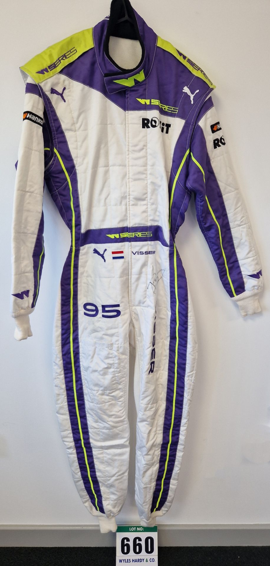 One PUMA FIA approved Race Suit (Size - Made to Measure) worn by Bietske Visser and signed by her wi