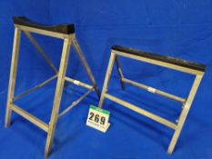 One Pair of Folding Stainless Steel Open Wheel Race Car Stands (Front and Rear)