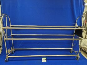 One Stainless Steel Castor mounted Sectional 3-Tier Grid Trolley in Two Soft Transportation and