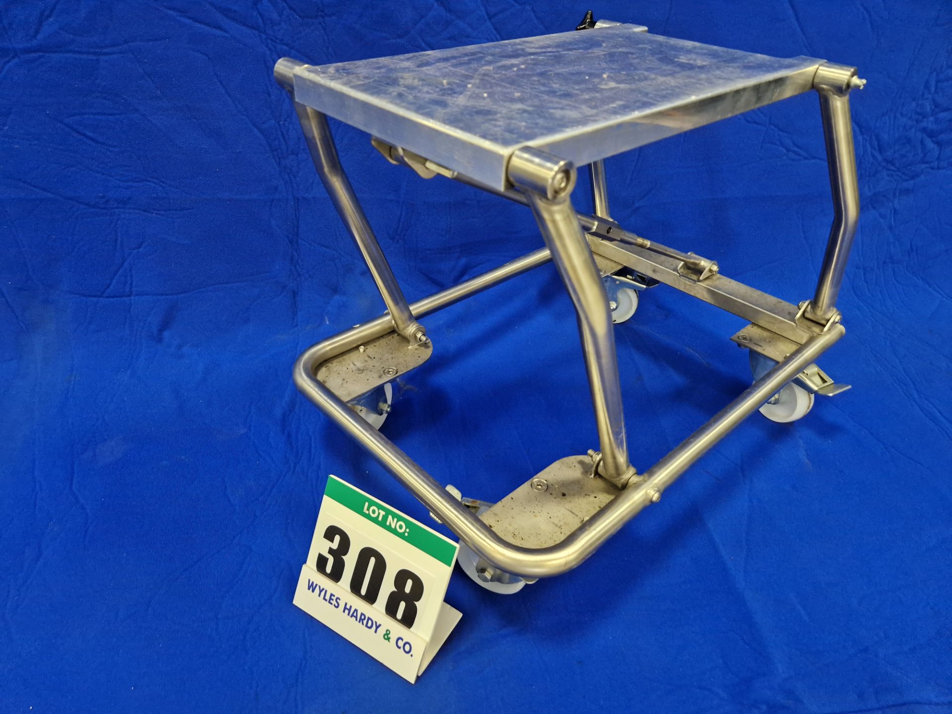 One Folding Stainless Steel Framed Castor mounted Engine/Gearbox Stand