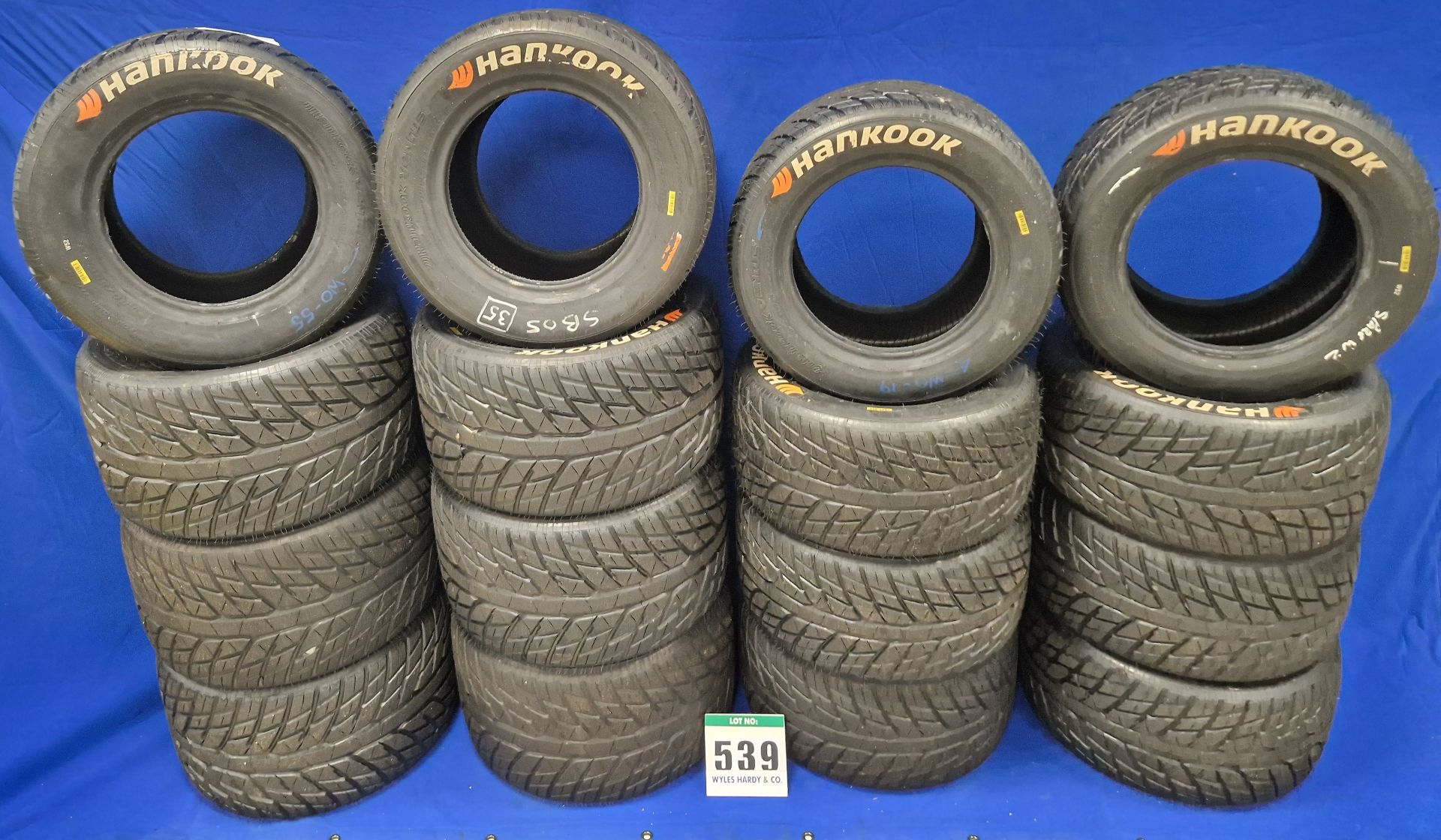 Eight HANKOOK 230/560 R13 Wet Racing Front Tyres and Eight HANKOOK 280/580 E13 Wet Racing Rear Tyres