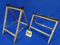 One Pair of Folding Stainless Steel Open Wheel Race Car Stands (Front and Rear)