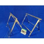 One Pair of Folding Stainless Steel Stands - 640mm tall