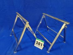 One Pair of Folding Stainless Steel Stands - 640mm tall