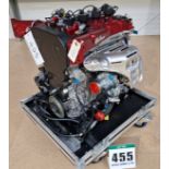 One ALPHA ROMEO 1.75L Twin Overhead Cam Turbocharged Race Car Engine, No. 164 in a Castor mounted