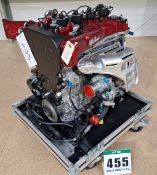 One ALPHA ROMEO 1.75L Twin Overhead Cam Turbocharged Race Car Engine, No. 164 in a Castor mounted