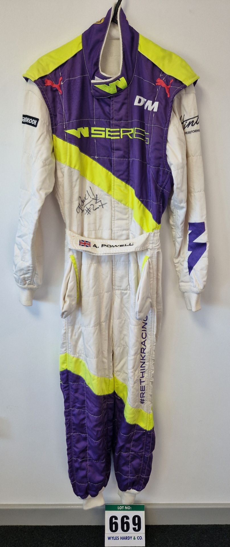 One PUMA FIA approved Race Suit (Size 48) worn by Alice Powell and signed by her with a Kit Bag