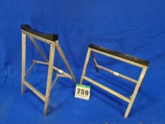 One Pair of Folding Stainless Steel Open Wheel Race Car Stands (Front and Rear)