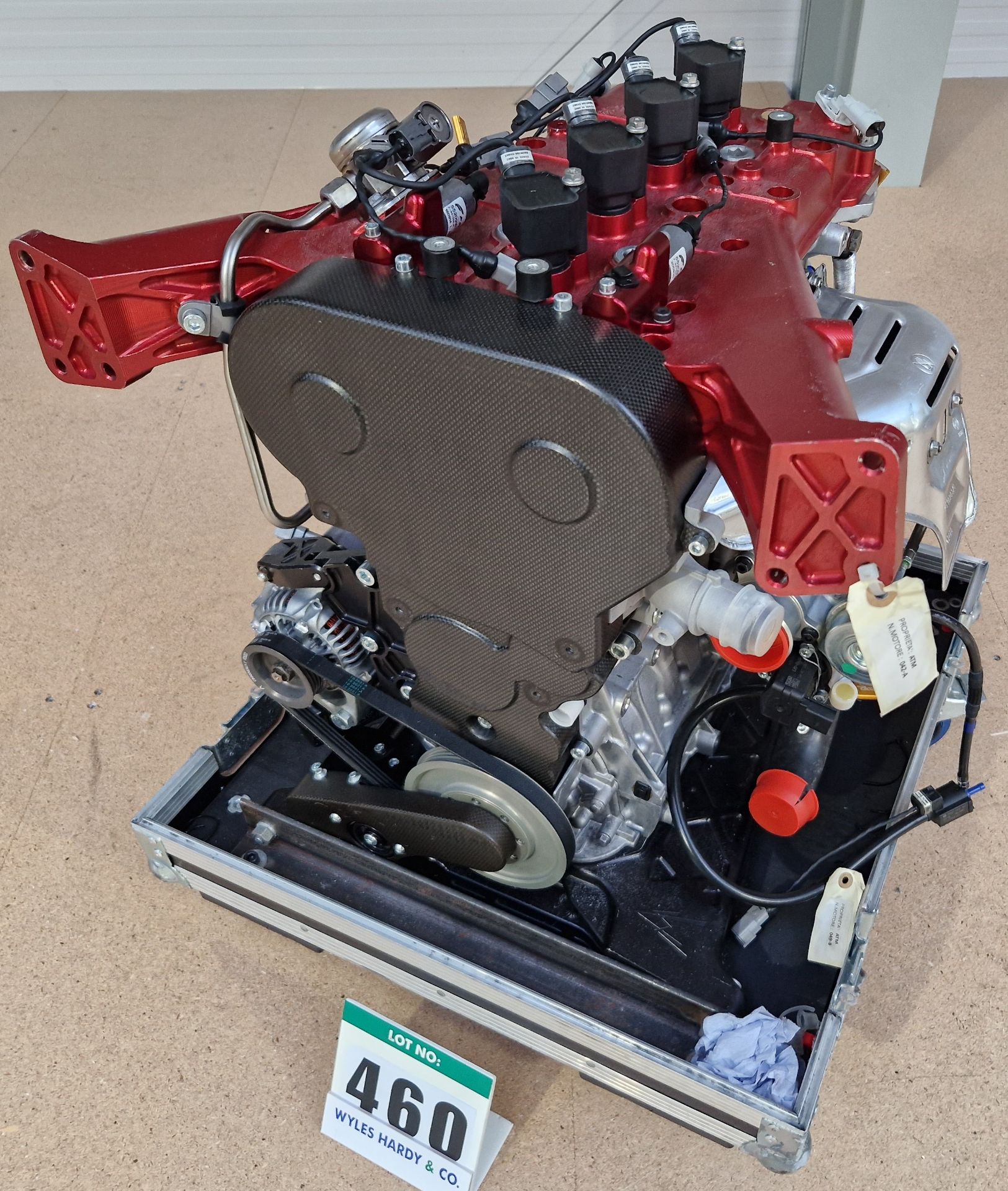 One ALPHA ROMEO 1.75L Twin Overhead Cam Turbocharged Race Car Engine, No. 042A, (believed to have