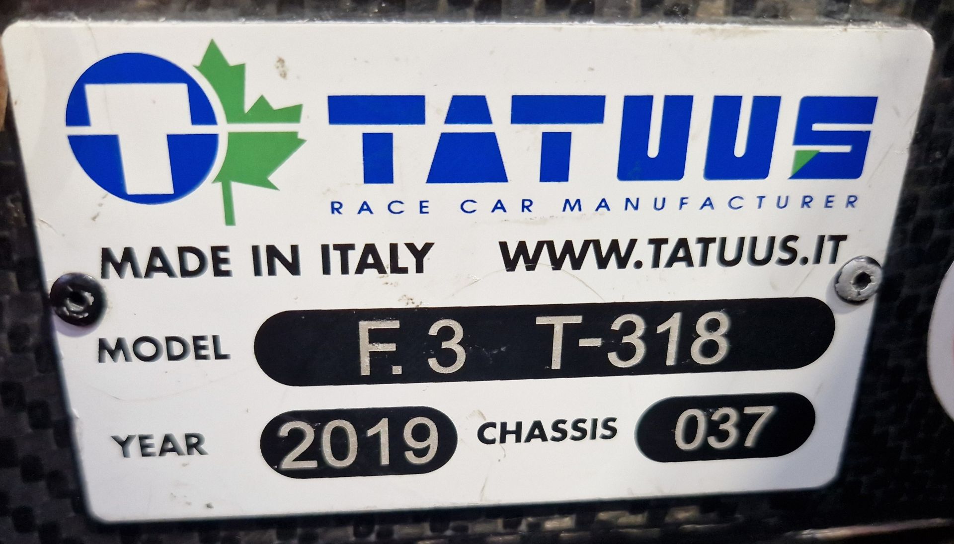 One TATUUS F3 T-318 Alfa Romeo Race Car Chassis No. 037 (2019) Finished in SCUDERIA Livery as Driven - Bild 6 aus 10