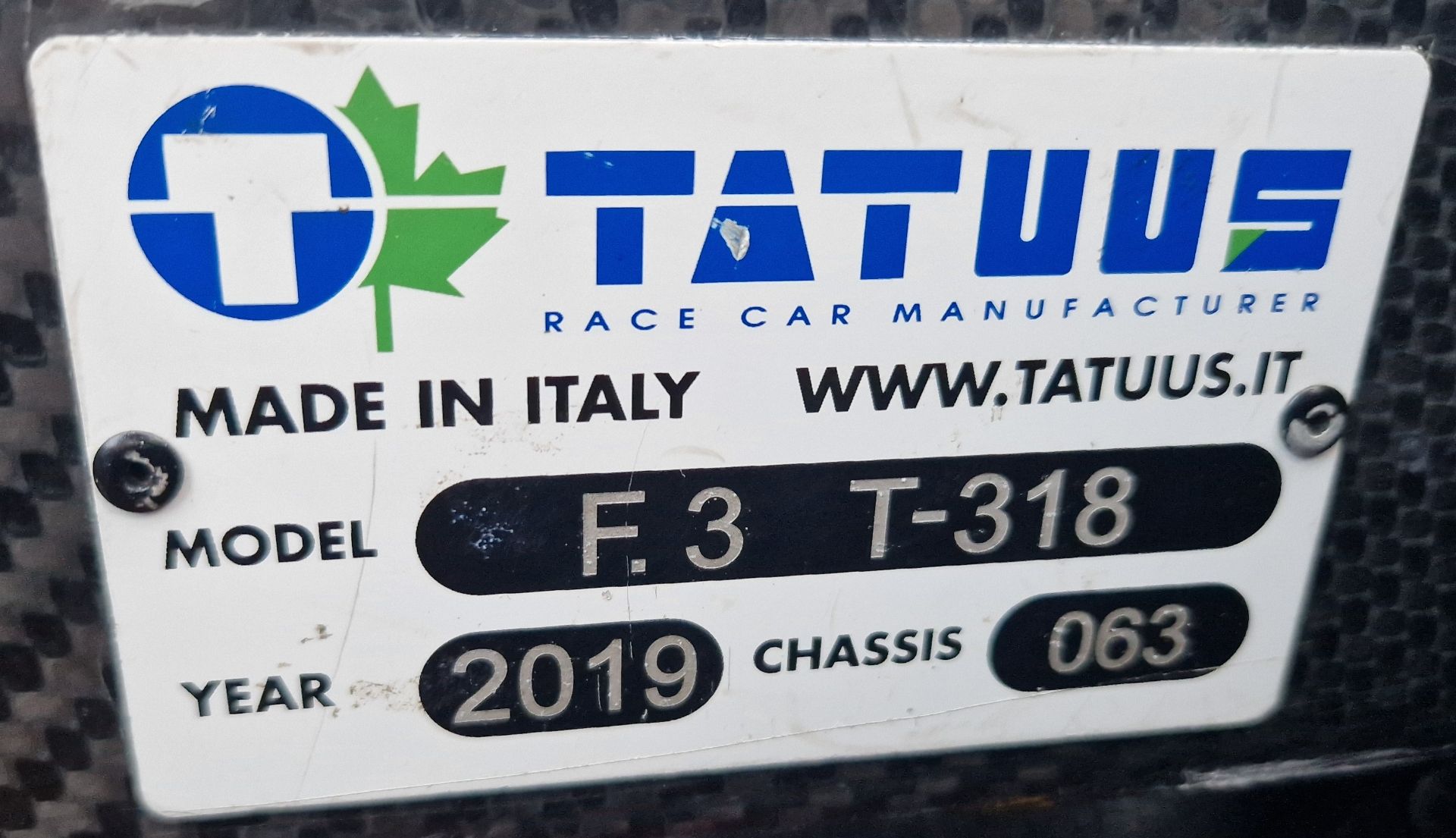 One TATUUS F3 T-318 Alfa Romeo Race Car Chassis No. 063 (2019) Finished in RACING X Livery as Driven - Image 6 of 10