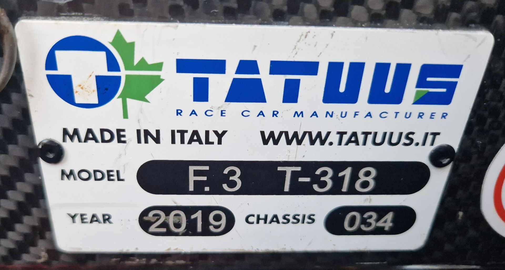 One TATUUS F3 T-318 Alfa Romeo Race Car Chassis No. 034 (2019) Finished in W Series Spare Car Livery - Bild 6 aus 10