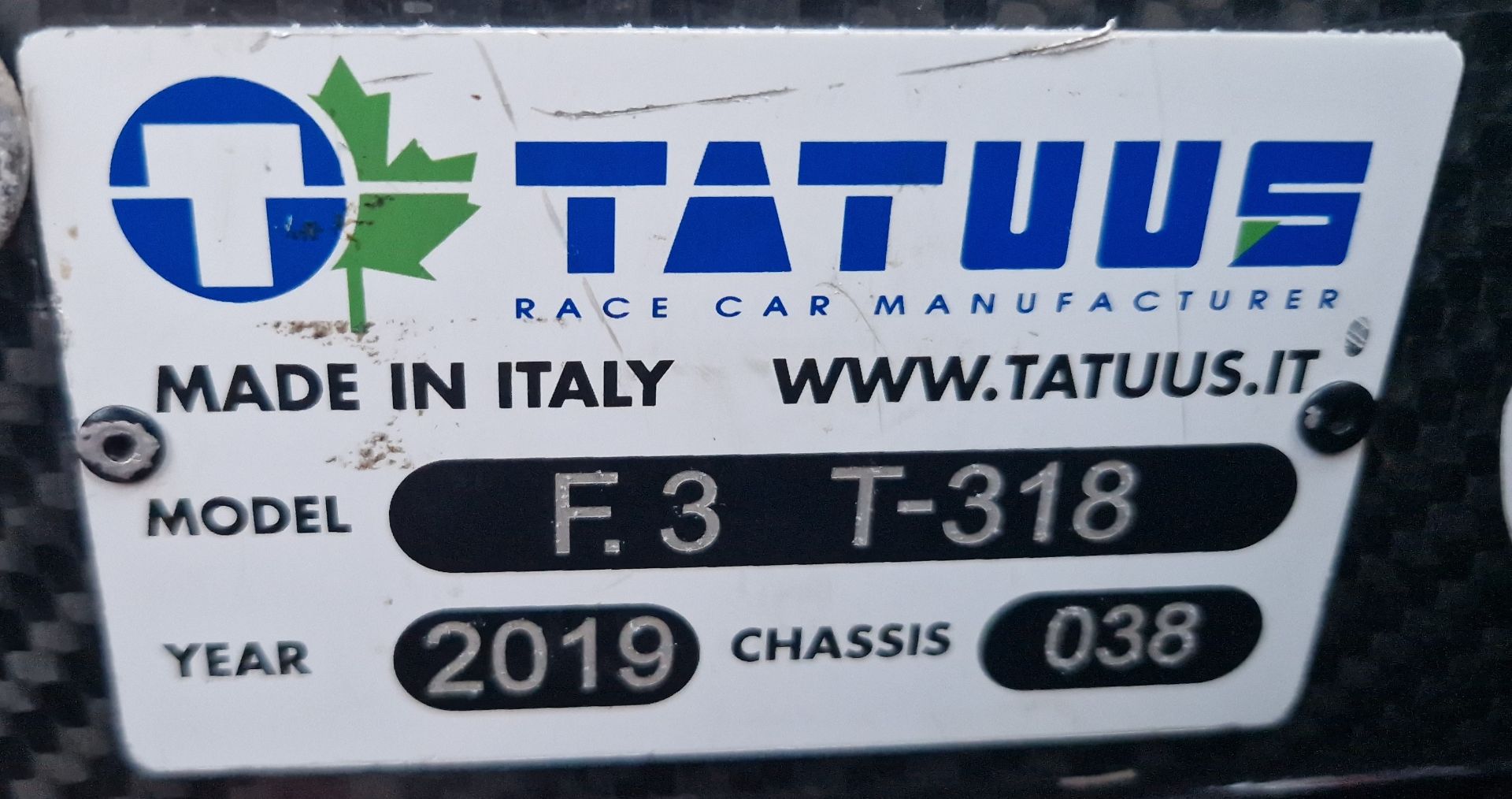 One TATUUS F3 T-318 Alfa Romeo Race Car Chassis No. 038 (2019) Finished in SCUDERIA Livery as Driven - Image 6 of 10