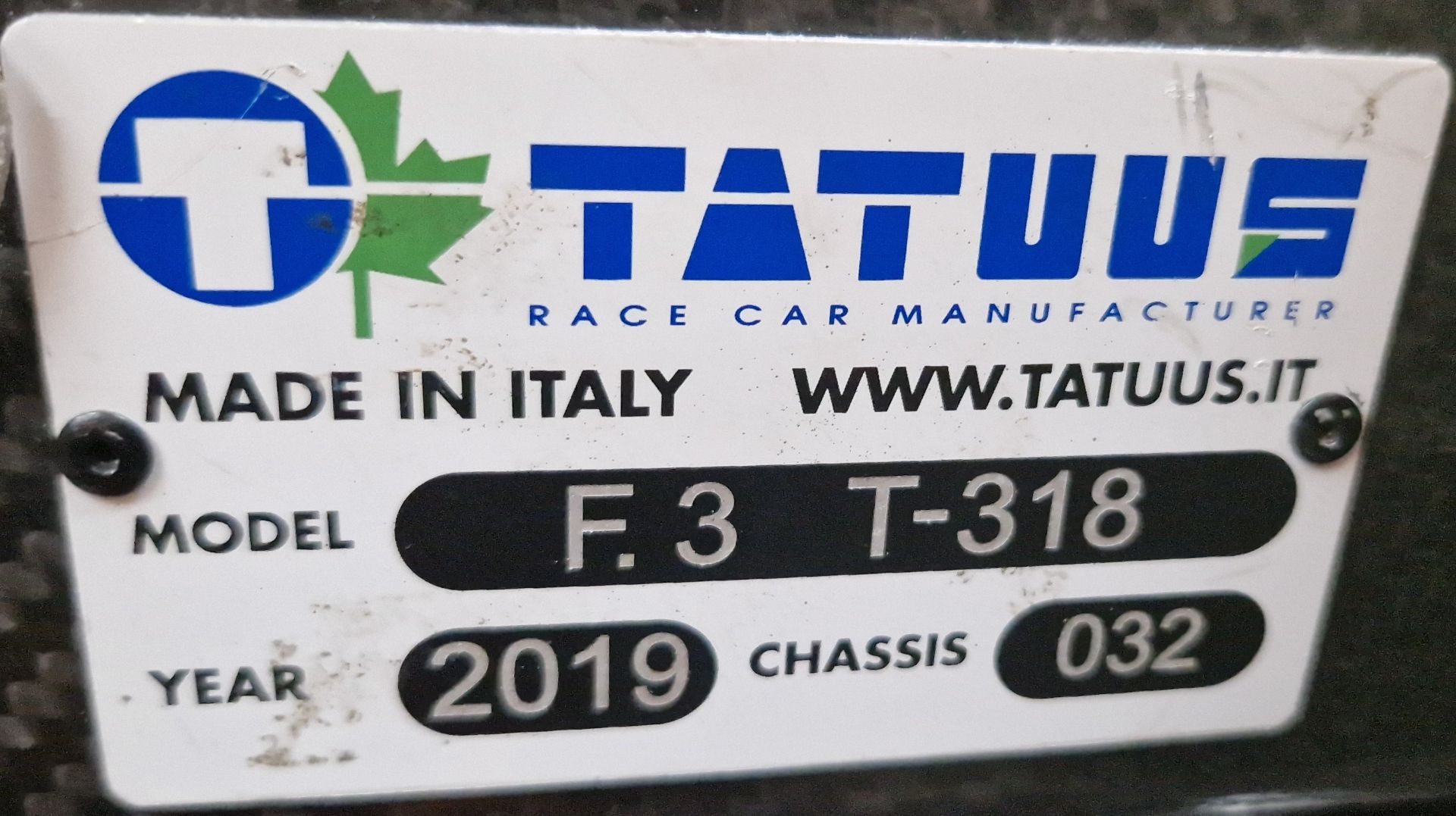 One TATUUS F3 T-318 Alfa Romeo Race Car Chassis No. 032 (2019) Finished in RACING X Livery as Driven - Image 6 of 10