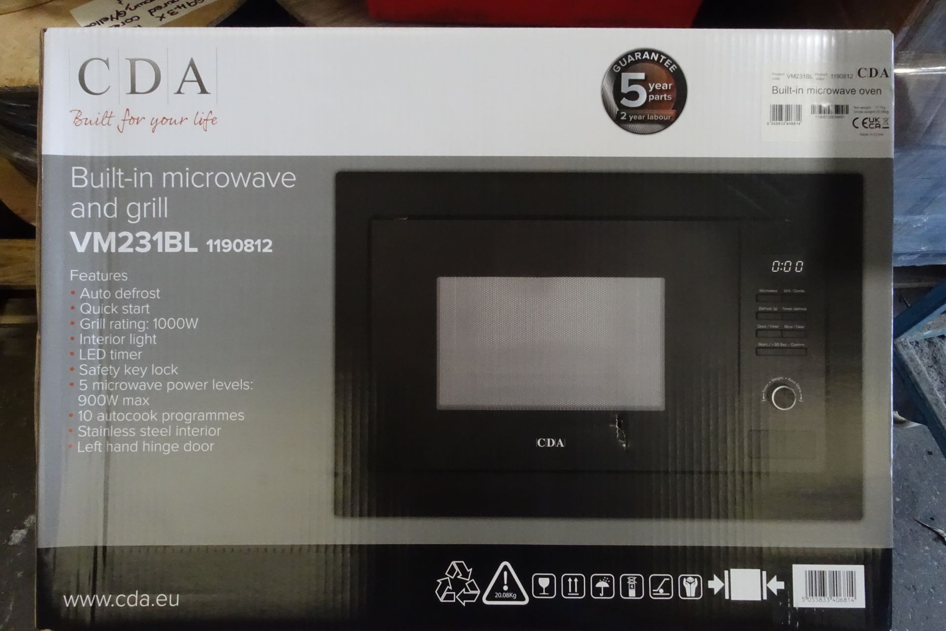 1 x CDA VM231BL Black Microwave and Grill