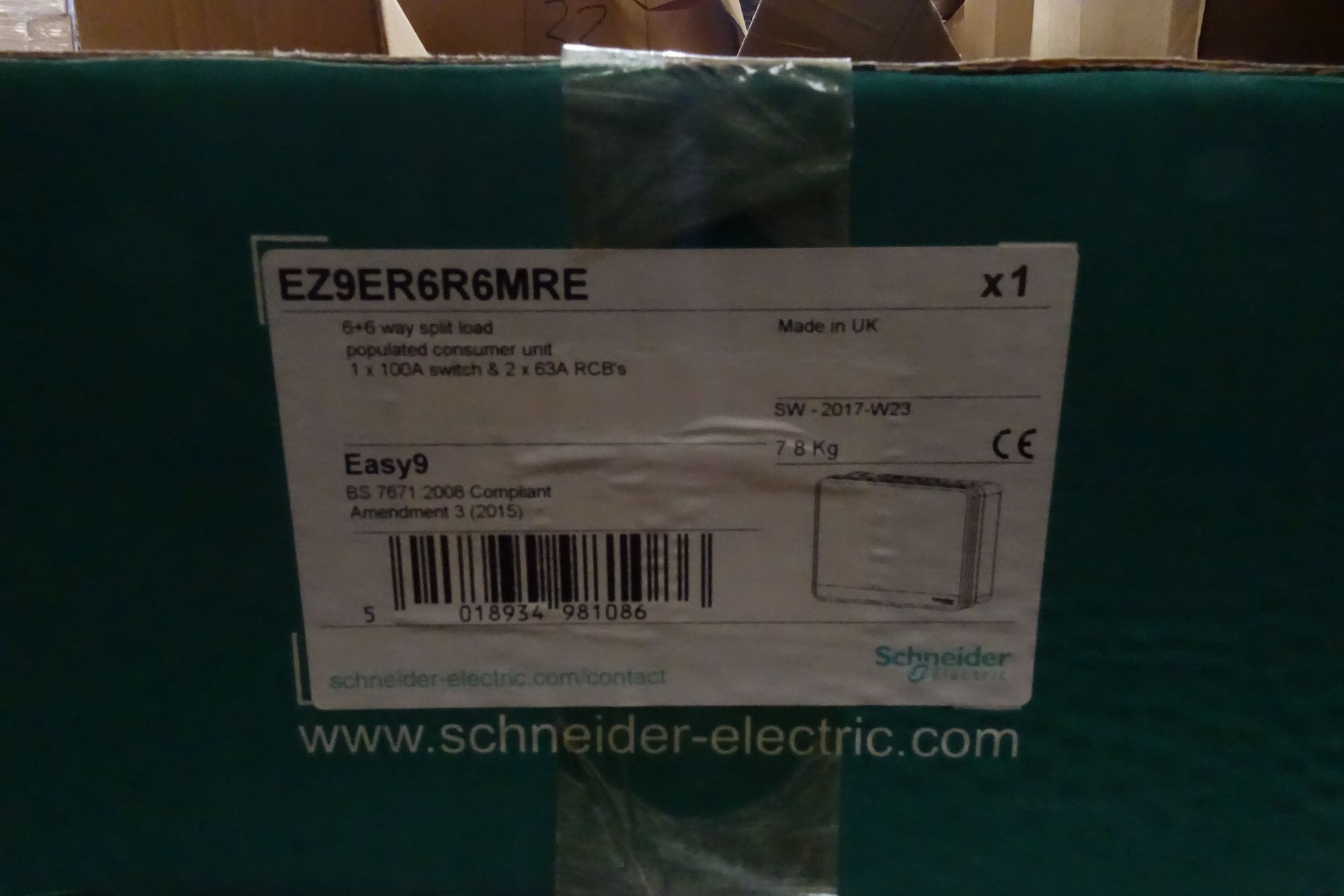 4 x SCHNEIDER EX9ER6RMRE 6 + 6 Way Split Load Populated Metal Consumer Units C/W 100A Switch + 2 x