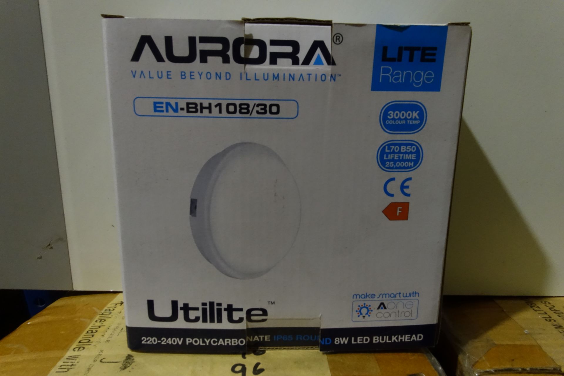 20 x AURORA BH108/30 8W LED Round Bulkheads IP65 3000K White Finish