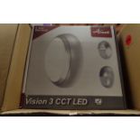 12 x ANSELL AVILED/CCT/S/M3 Vision 3 Round Emergency Bulkheads 19W LED Silver Grey Finish