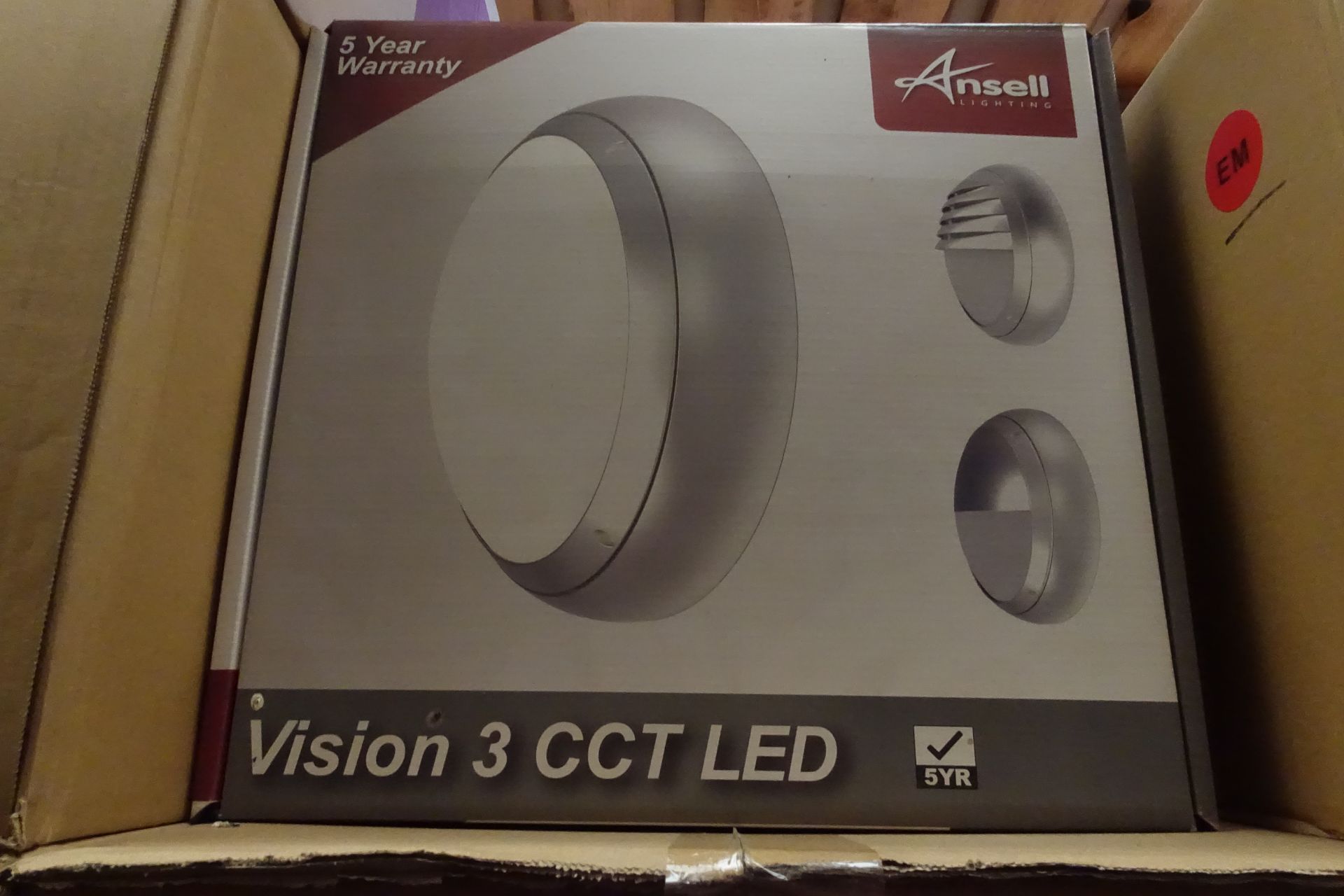 12 x ANSELL AVILED/CCT/S/M3 Vision 3 Round Emergency Bulkheads 19W LED Silver Grey Finish