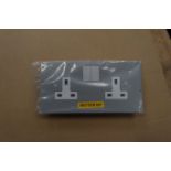 65 X BRITMAC GB3552/667/BG Floor Box Flat Plate 2 Gang Switched Sockets