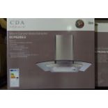 1 x CDA ECP62SS Curved Glass Cooker Hood Stainless Steel 600mm