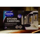 15 x Pack's of ADDI's 508453 Kitchen Cannisters 3 Per Box Stainless Steel Finish with Click Tight