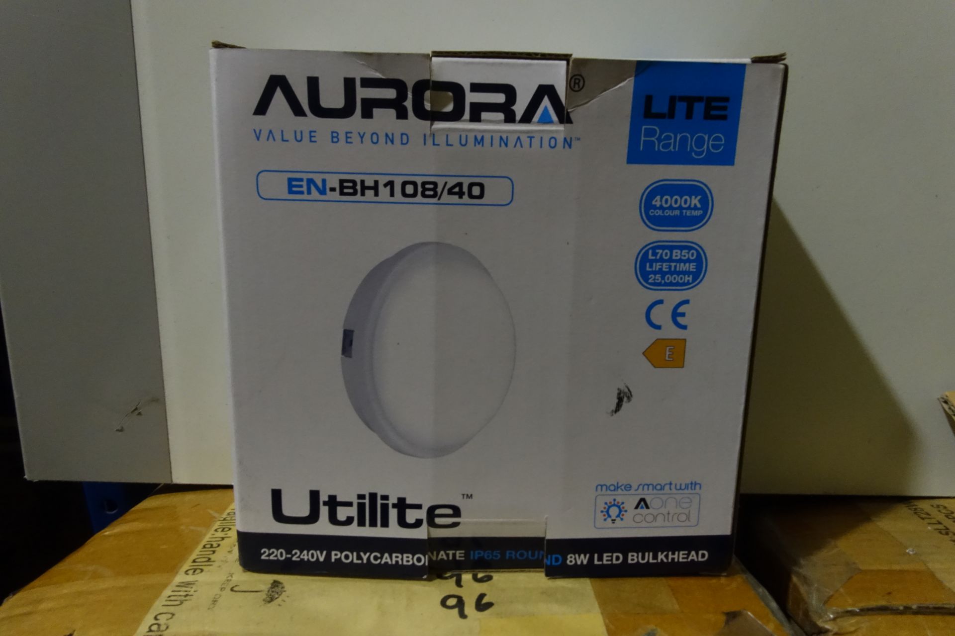 20 x AURORA BH108/40 8W LED Round Bulkheads IP65 4000K White Finish