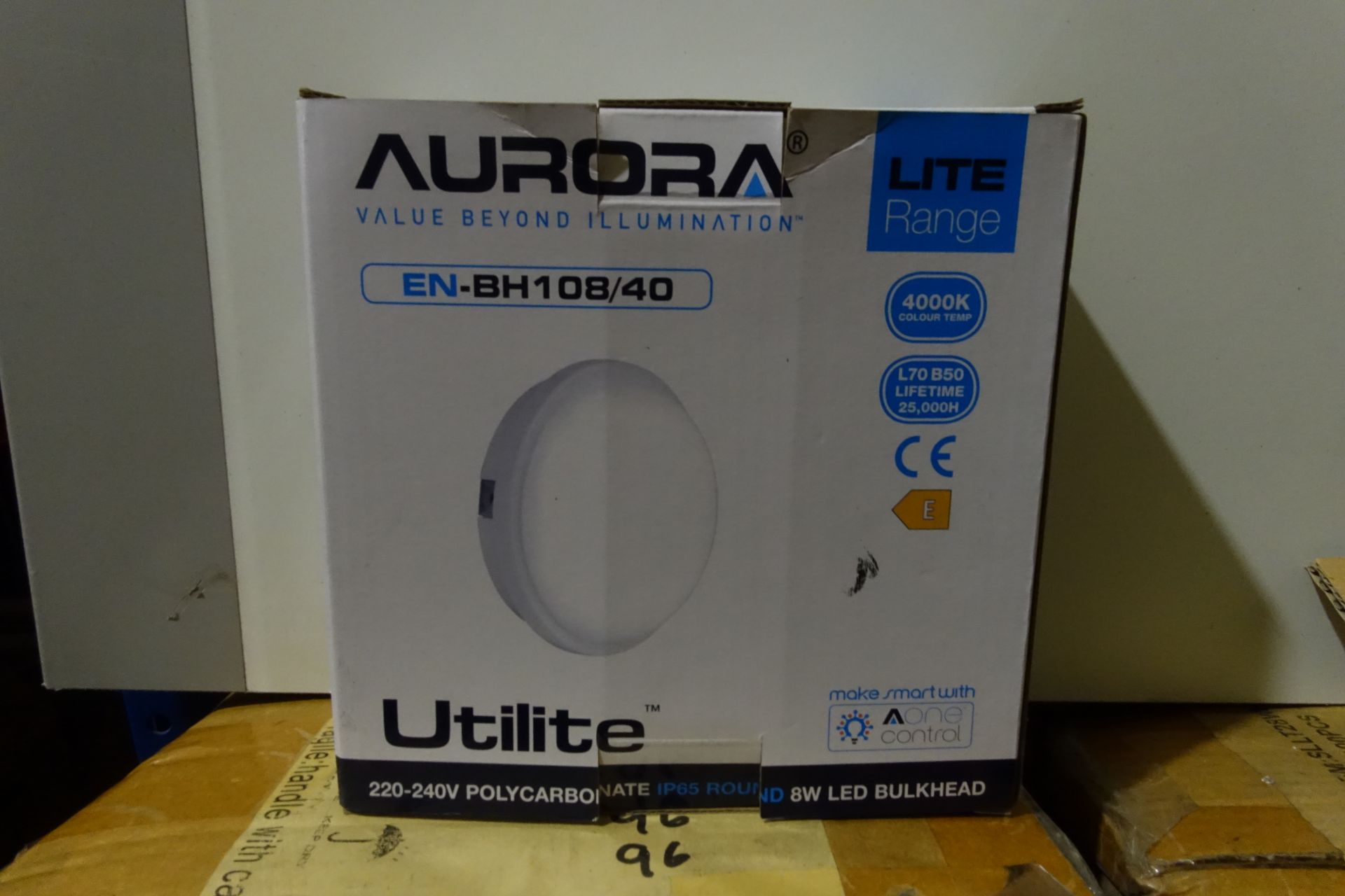 20 x AURORA BH108/40 8W LED Round Bulkheads IP65 4000K White Finish