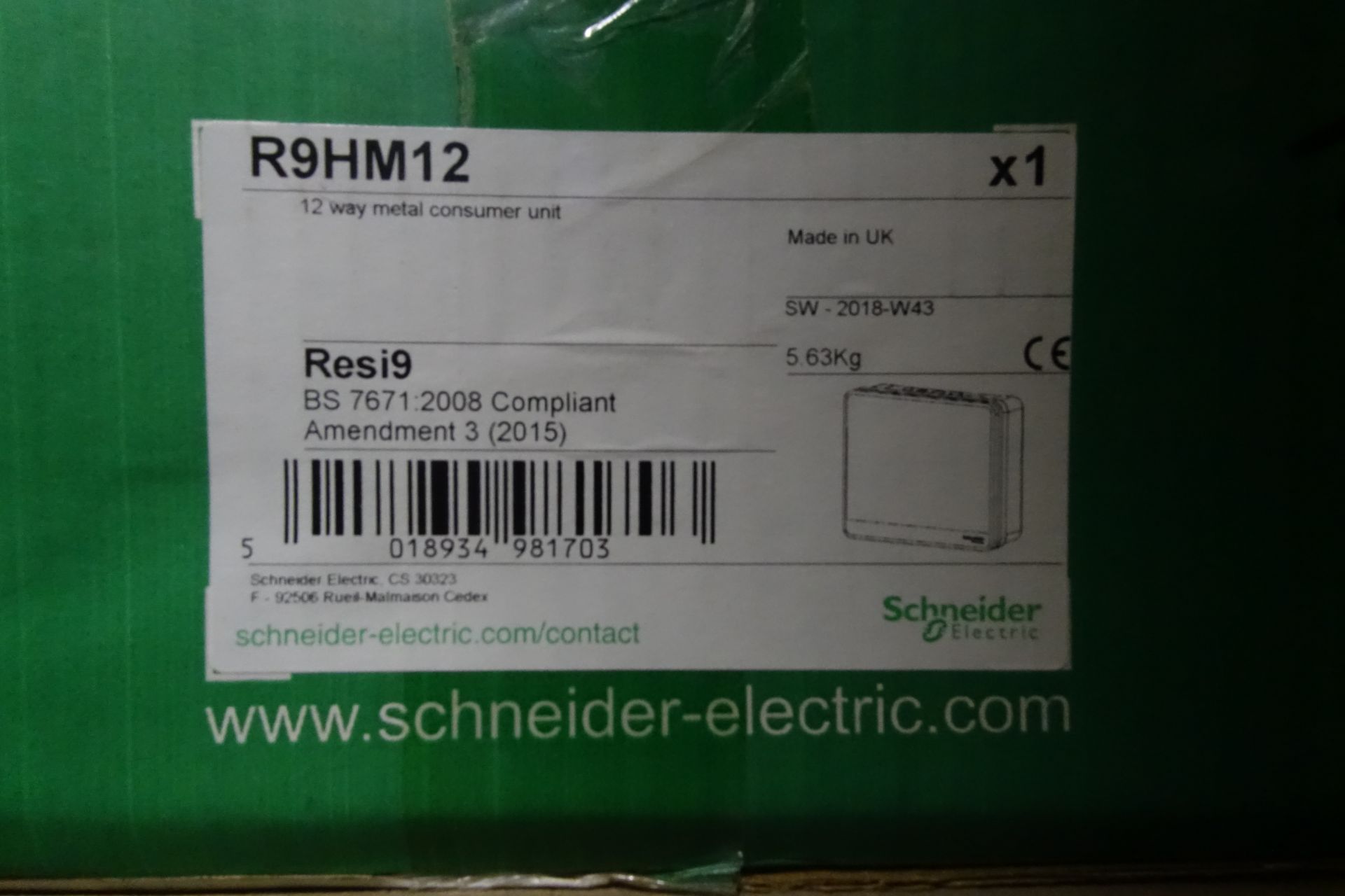 6 x SCHNEIDER R9HM12 12 Way Metal Consumer Unit's
