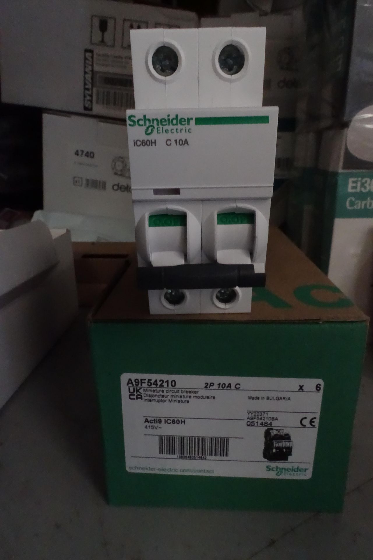 12 X SCHNEIDER A9F54210 10Amp Double Pole Type C MCB