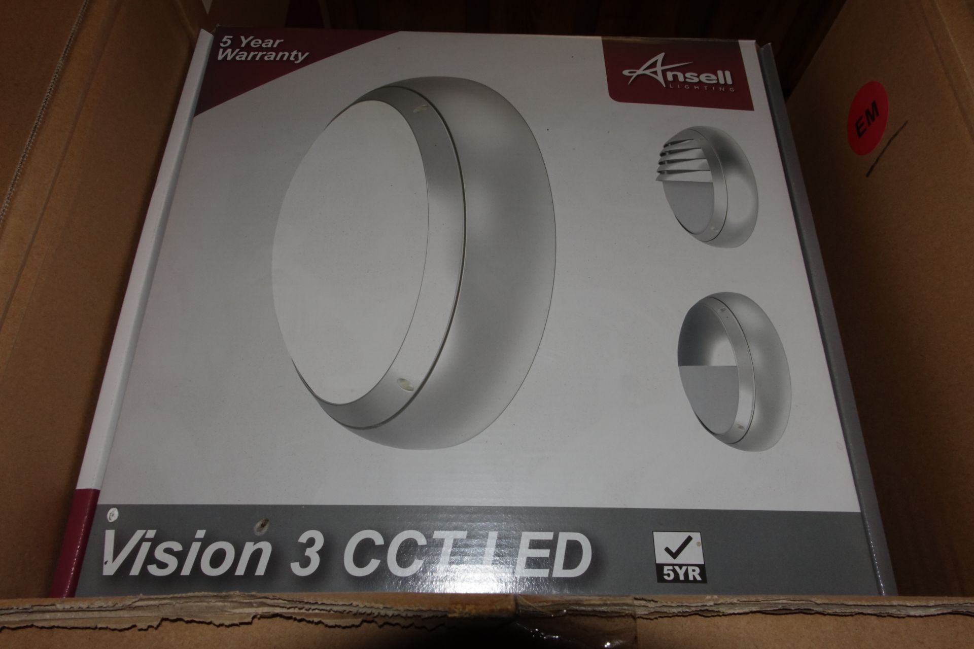 12 x ANSELL AVILED/CCT/S/M3 Vision 3 Round Emergency Bulkheads 19W LED Silver Grey Finish