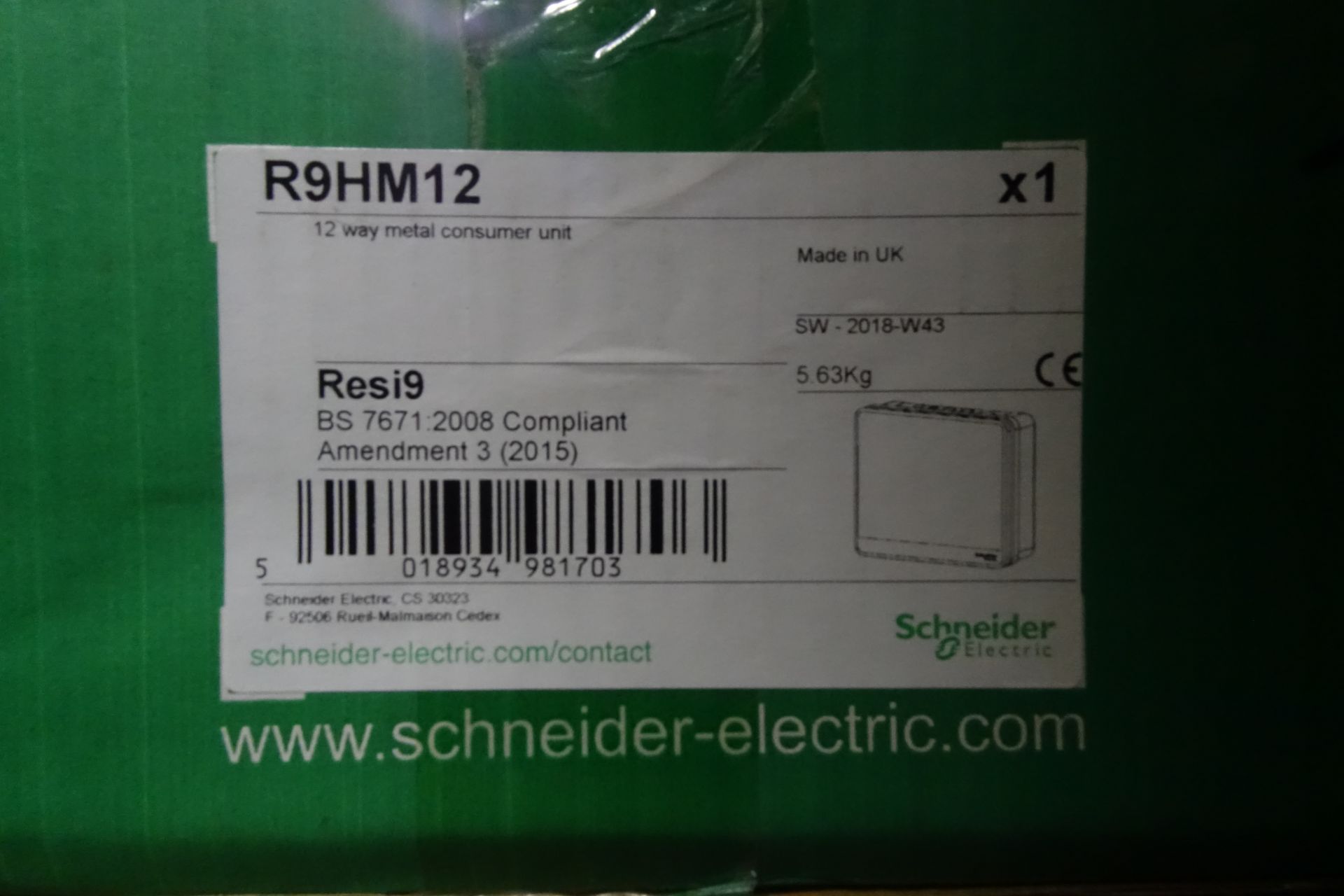 6 x SCHNEIDER R9HM12 12 Way Metal Consumer Unit's