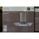 1 x CDA ECP62SS Curved Glass Cooker Hood Stainless Steel 600mm