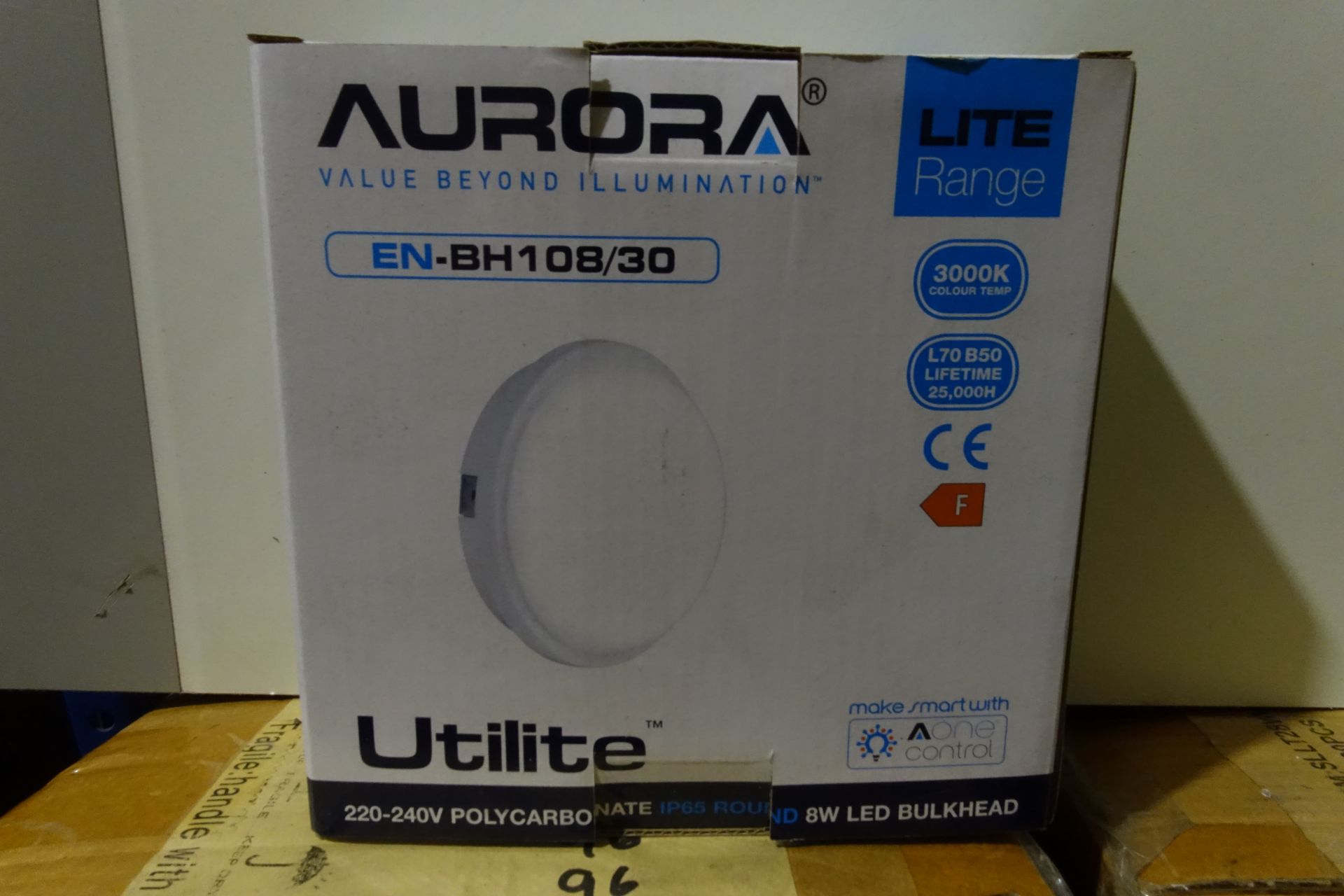 20 x AURORA BH108/30 8W LED Round Bulkheads IP65 3000K White Finish