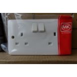 60 x MK MB2747WHi 13Amp 2G SP Switched Sockets