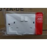 60 x MK MB2747WHi 13Amp 2G SP Switched Sockets