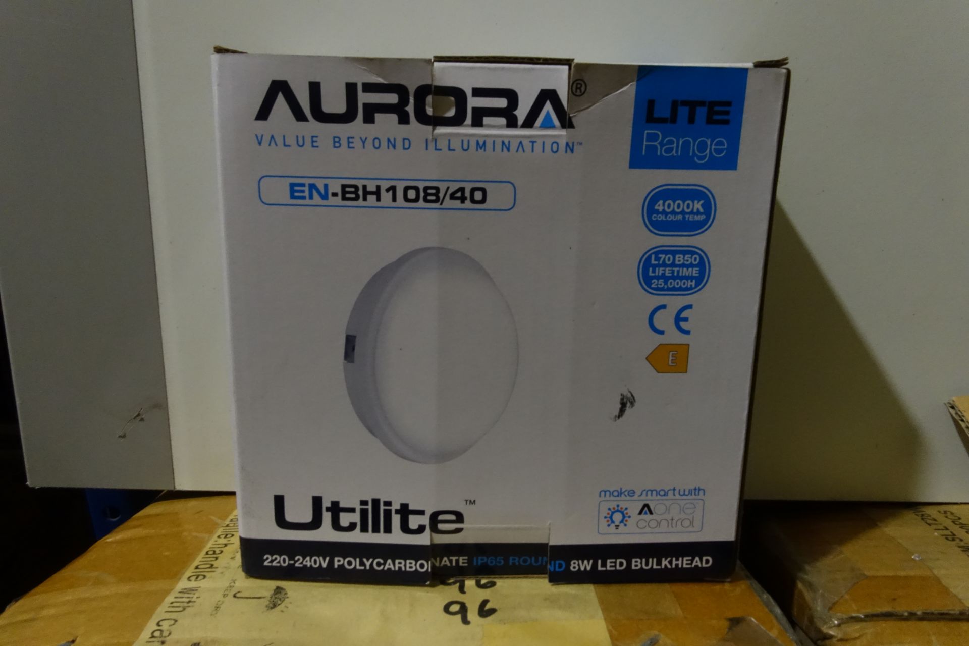 20 x AURORA BH108/40 8W LED Round Bulkheads IP65 4000K White Finish