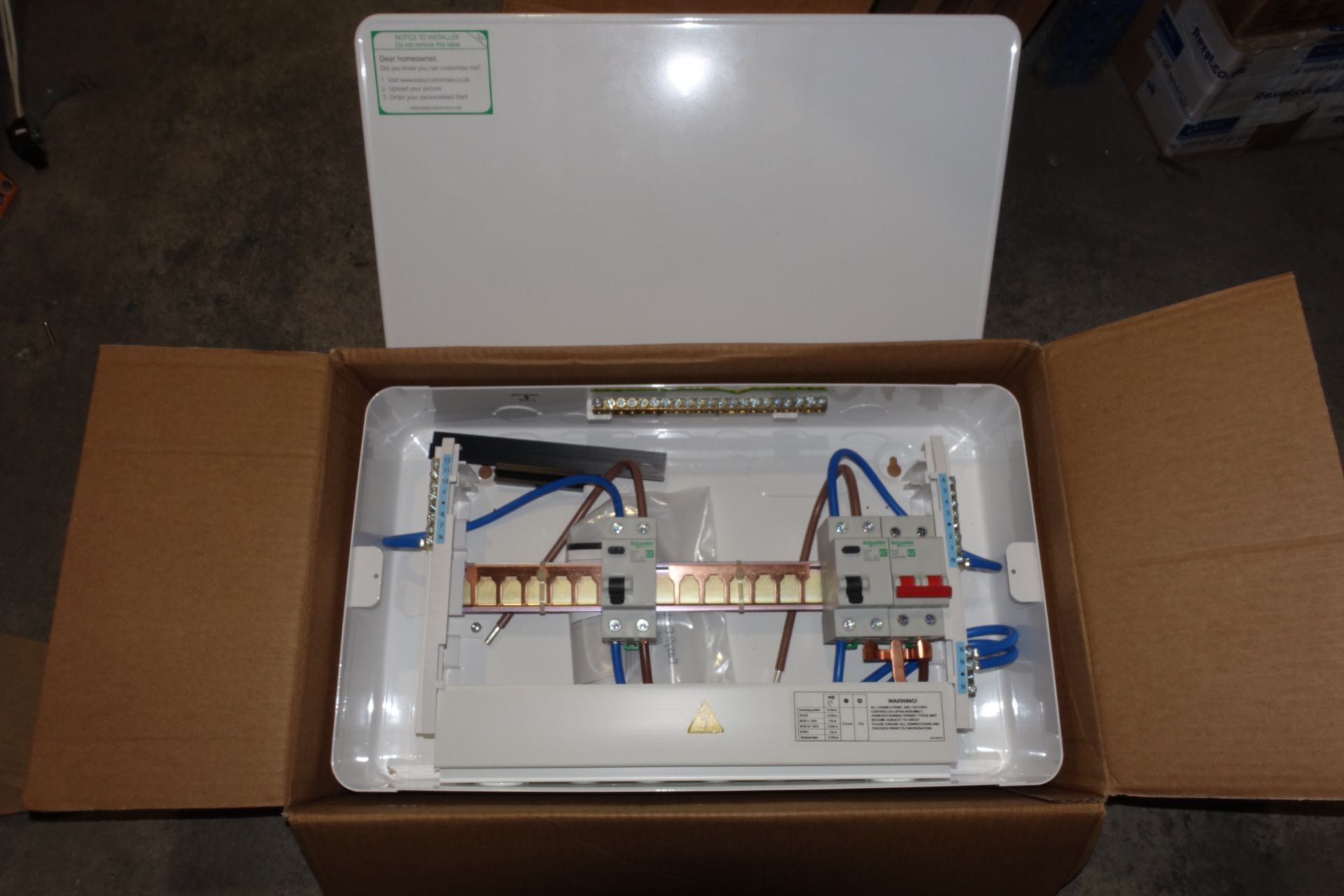 4 x SCHENEIDER EZ9ER6R6MCU 6 + 6 Way Split Load Metal Consumer Units C/W 100A Switch + 2 x 63A RCD'