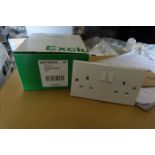 50 X Schneider GSKTSW2G2 13A 2g SP Swithched Socket White