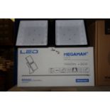 4 x MEGAMAN FHB70000 + 110D/BK 90W LED Highbays 11000 Lumen 4000K Black Finish IP65