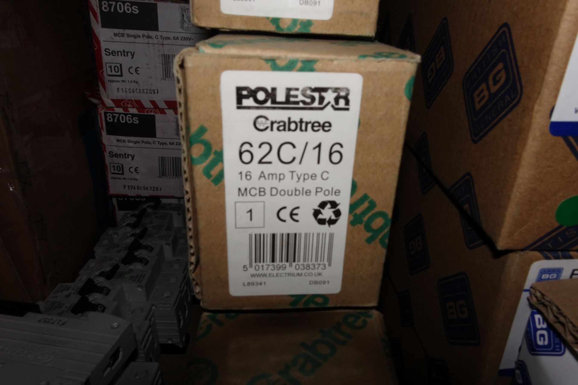 15 x CRABTREE 62C/16 16Amp Double Pole MCB's Type C