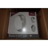 12 x ANSELL AVILED/CCT/S/M3 Vision 3 Round Emergency Bulkheads 19W LED Silver Grey Finish