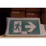 12 x BGELECTRICAL 1LEMREM3LGRA-01 1W LED Emergency Exit Signs White Finish