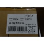 1 x CDA FW254 Intergrated Under Counter Fridge with Ice Box