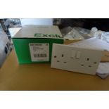 50 X Schneider GSKTSW2G2 13A 2g SP Swithched Socket White