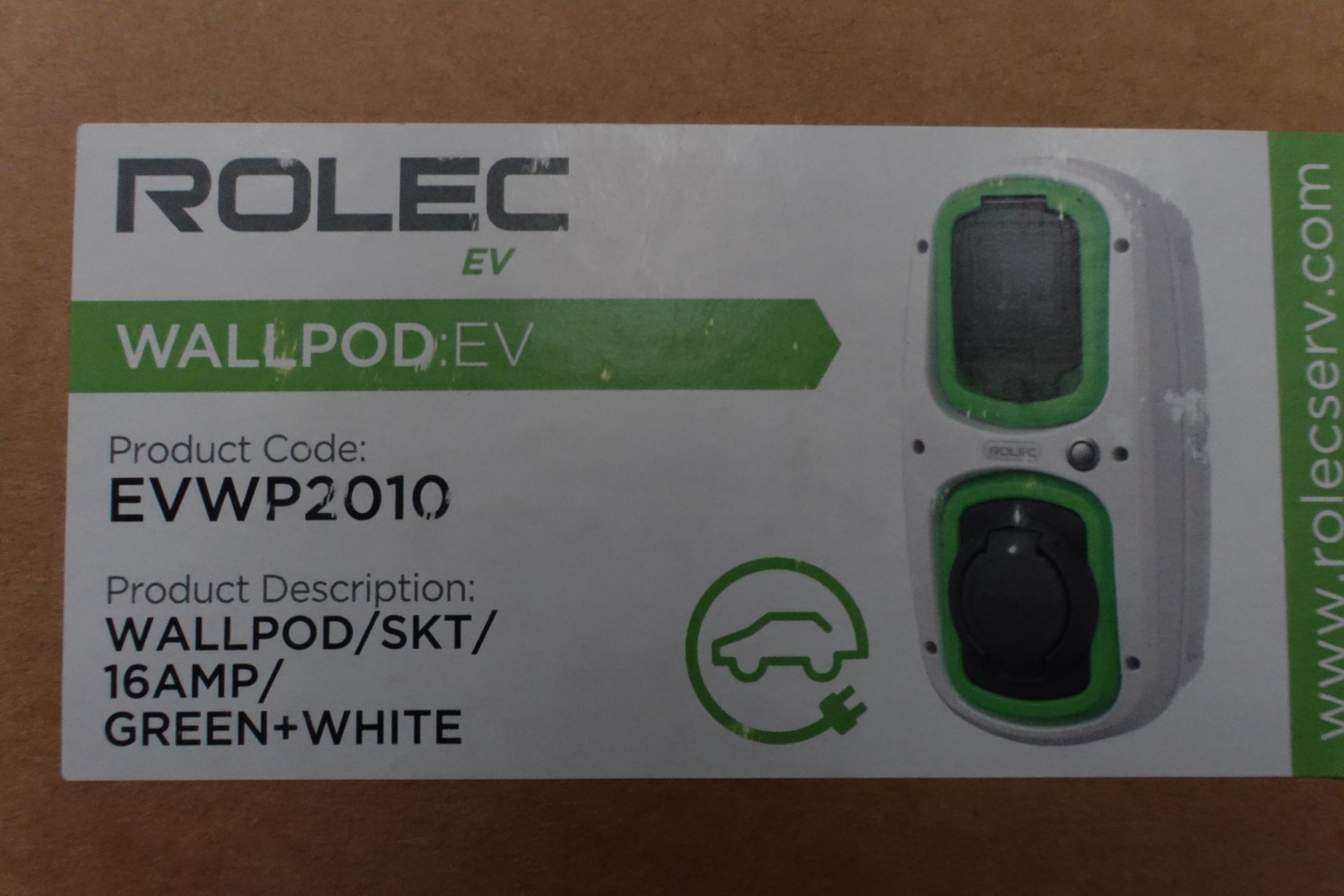 3 x ROLEC EVWP2010 16Amp Wall Pod/SKT Electric Car Charger Green/White