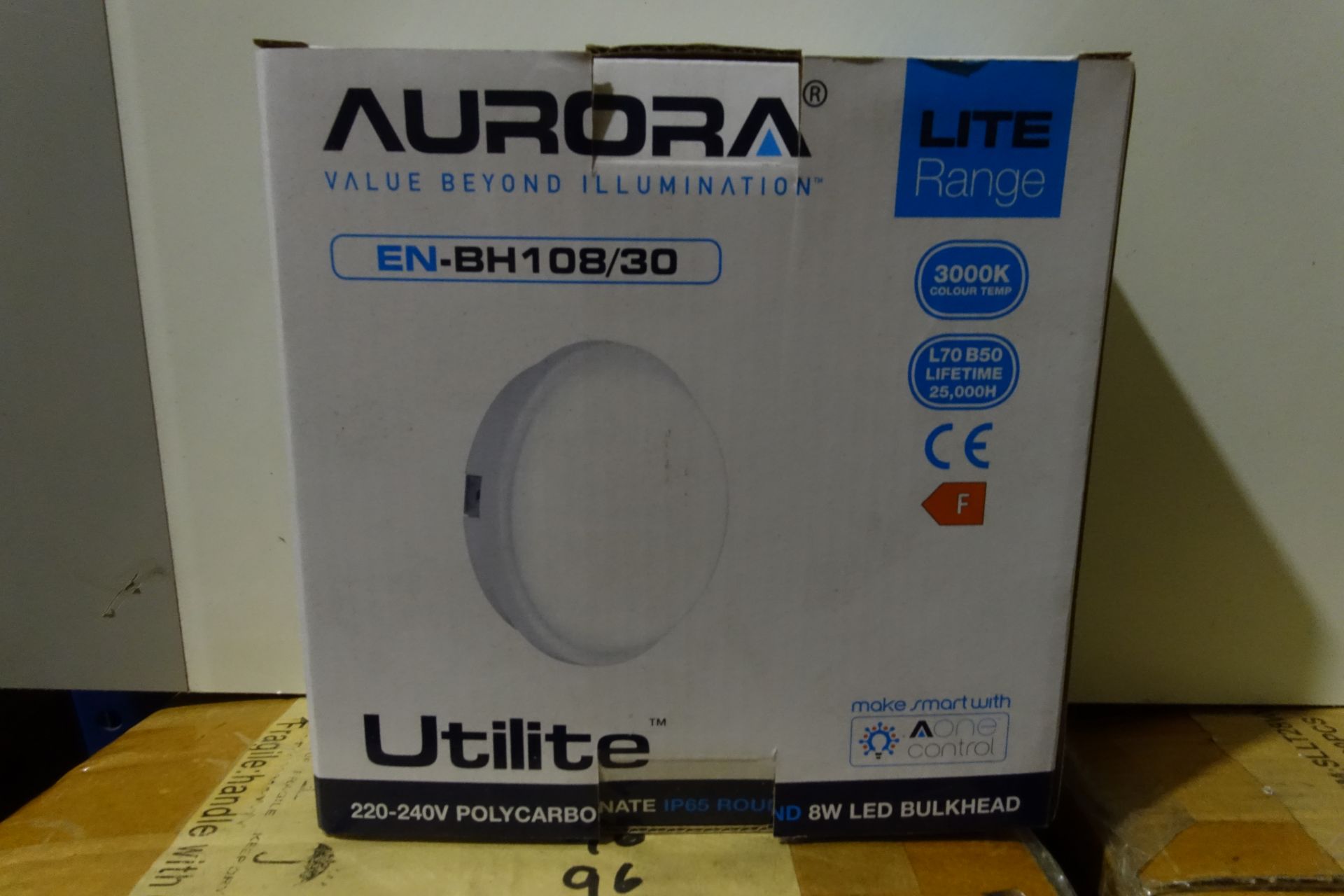 20 x AURORA BH108/30 8W LED Round Bulkheads IP65 3000K White Finish